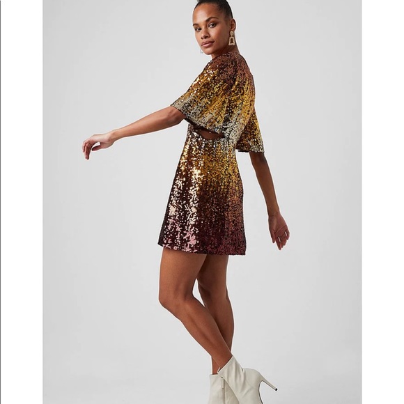 French connection estari sequin cut out dress - Picture 2 of 6